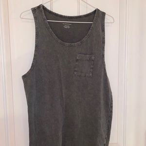 Lightweight oversized dark green tanktop